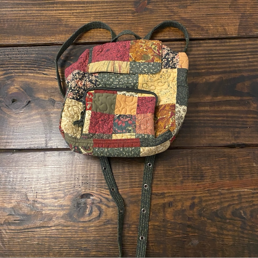 Vintage Donna Sharp quilted patchwork multi compa… - image 2